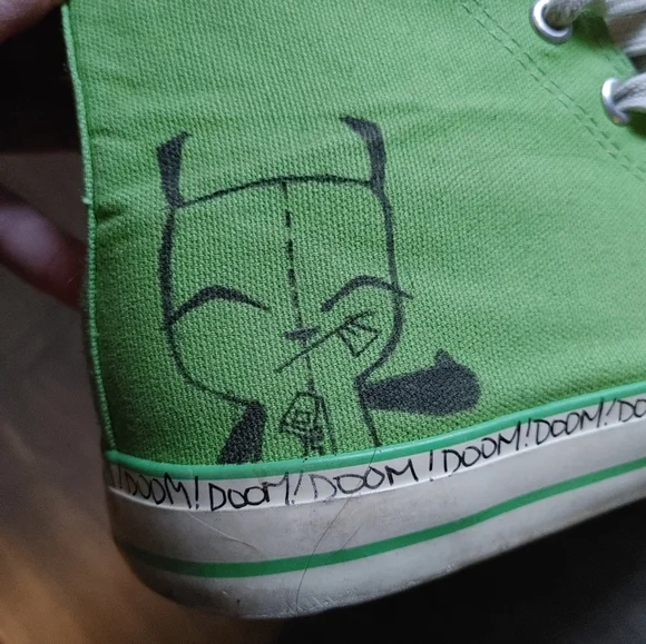 Hand Designed Invader Zim High-Tops - Picture 3 of 9